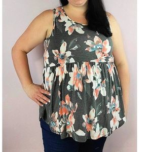 Floral Sleeveless Jersey Tunic Top